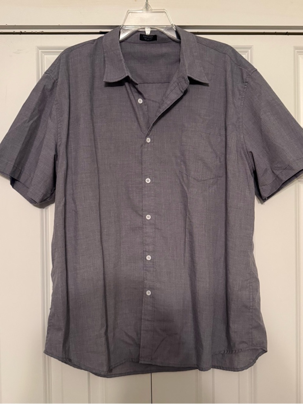 ⭐️ Grey Men's Short-Sleeve Casual Button-Down Shirt